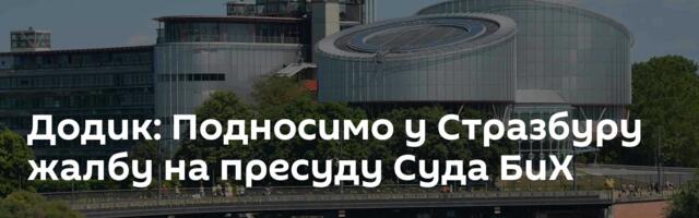 Додик: Подносимо у Стразбуру жалбу на пресуду Суда БиХ
