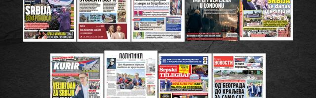 NASLOVNE STRANE SUTRAŠNJIH NOVINA: Prelistavanje štampe za subotu, 27. jun 2026. godine