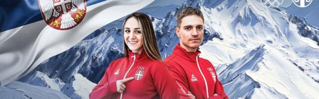 Anja i Miloš nose zastavu Srbije na otvaranju ZOI