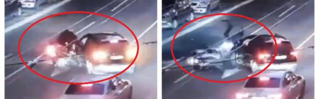 SNIMLJEN TRENUTAK KADA JE SNIMATELJ N1 KOLIMA UDARIO POLICAJCA NA MOTORU Preleteo motocikl od jačine udarca - OGLASIO SE MUP (VIDEO)