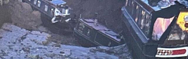 Dramatični snimci: Džinovska vrtača progutala vodeni kanal - brodovi na ivici provalije (FOTO/VIDEO)