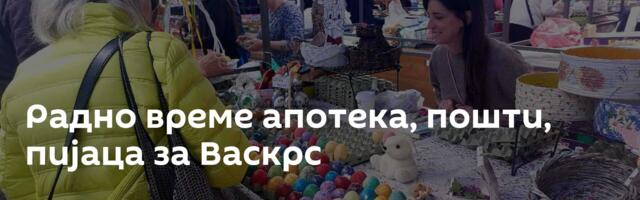 Радно време апотека, пошти, пијаца за Васкрс