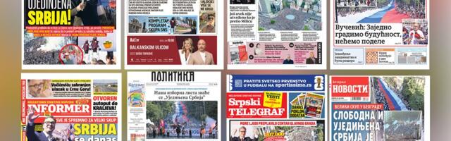NASLOVNE STRANE SUTRAŠNJIH NOVINA: Prelistavanje štampe za nedelju, 28. jun 2026. godine