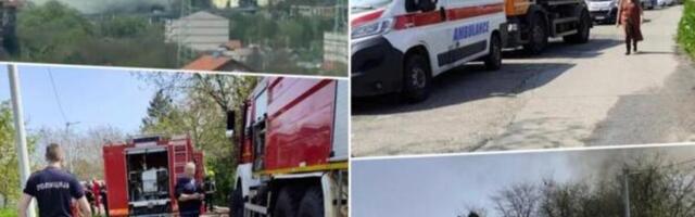 IZBIO POŽAR U BARACI GEOLOŠKOG INSTITUTA KOD PLAVOG MOSTA! Radnici izvlačeni u besvesnom stanju, PLAMEN GUTA SVE!