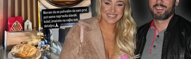 ŽITO, SVEĆA, VINO... Luna Đogani spremila slavu po srpskim običajima, a ponosno pokazala KRSNI KOLAČ (FOTO)