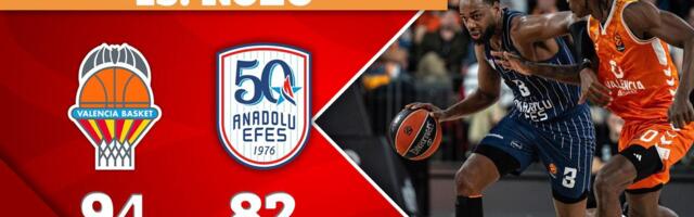 Novi poraz Efesa u Evroligi, Valensija slavila kod kuće
