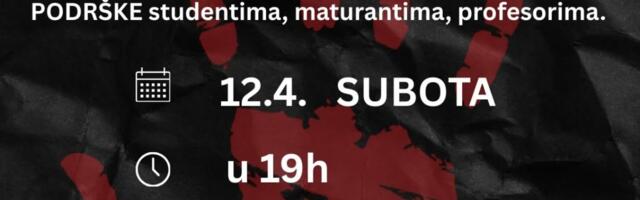 Umesto zbora, večeras skup podrške studentima, maturantima i profesorima