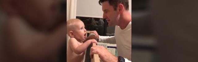Beba prvi put vidi tatu bez brade: Reakcija HIT (VIDEO)