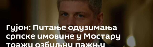 Гујон: Питање одузимања српске имовине у Мостару тражи озбиљну пажњу међународне заједнице