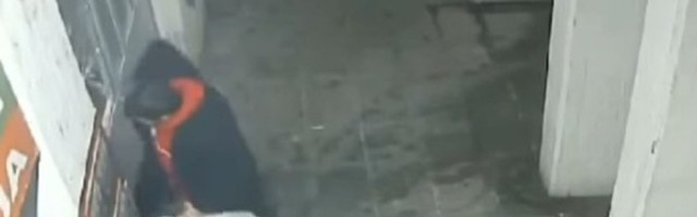 Vandal glavom demolirao vrata zgrade (VIDEO)