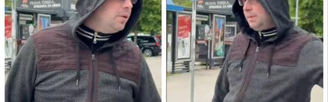 Ovaj hoće da bude poznat! Učinimo mu: Pogledajte kako blokader vređa naprednjake na štandu kod Limana (VIDEO)