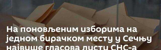 На поновљеним изборима на једном бирачком месту у Сечњу највише гласова листи СНС-а
