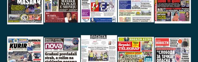 NASLOVNE STRANE SUTRAŠNJIH NOVINA: Prelistavanje štampe za ponedeljak, 15. decembar 2025. godine
