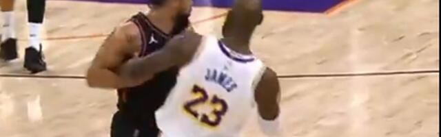 Bruks fizički nasrnuo na Lebrona i "popio" isključenje, Džejms na 3,9 sekundi do kraja doneo pobedu Lejkersima