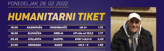 Humanitarni tiket u podne: Dragan Arsić tipuje za Život