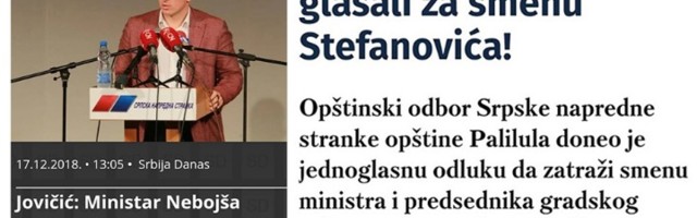 Bili "ponosni" na Stefanovića 2018, sad ga smenjuju