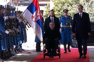Свечани дочек за председника Чешке Земана испред Палате Србија