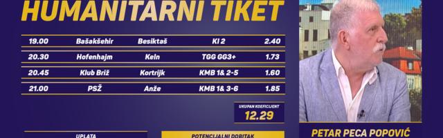 Humanitarni tiket u podne: Petar Peca Popović tipuje za Snešku Jandrlić