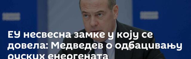 ЕУ несвесна замке у коју се довела: Медведев о одбацивању руских енергената