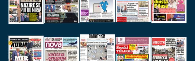 NASLOVNE STRANE SUTRAŠNJIH NOVINA: Prelistavanje štampe za utorak, 25. novembar 2025. godine