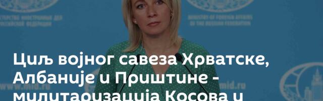 Циљ војног савеза Хрватске, Албаније и Приштине - милитаризација Косова и притисак на Србију