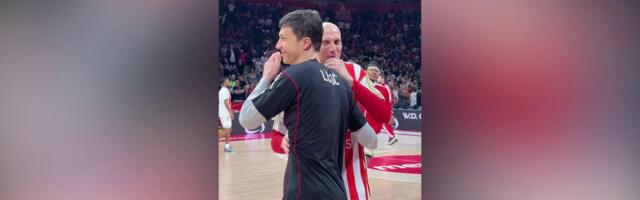 Snažan zagrljaj: Ovako su pozdravili Dobrić i Deda sa Lučićem