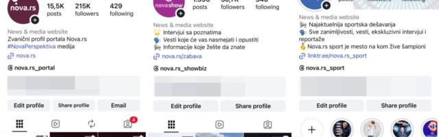 Vraćeni svi nalozi redakcije Nova.rs i Radara nakon suspenzija i gašenja