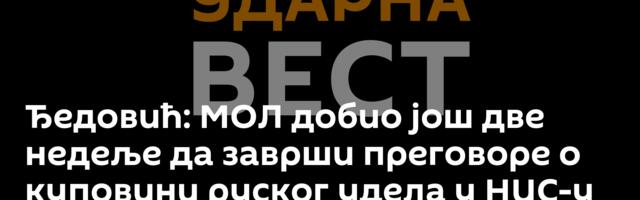 Ђедовић: МОЛ добио још две недеље да заврши преговоре о куповини руског удела у НИС-у