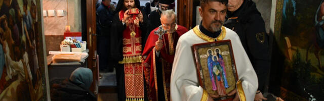 Честица моштију Преподобномученика медљанских дарована храму Вазнесења Господњег