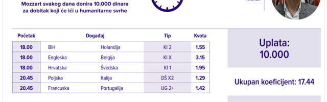 Humanitarni tiket u podne: Radoslav Batak tipuje za lečenje Anamarije Zelenović (2015)