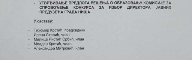 Hitno formirana Komisija za izbor direktora javnih preduzeća u Nišu