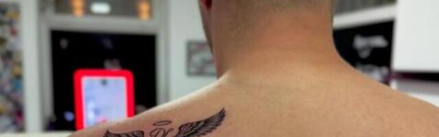 8 DANA POSLE POGIBIJE! OSVANULA TETOVAŽA ZA DRAGANA LAZIĆA! Krila. oreol i ... - PRIZOR LOMI NA KOMADE