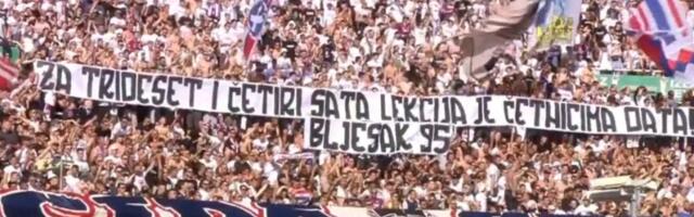 Sraman transparent na utakmici Hajduka i Dinama: Proslava ubistva Srba (VIDEO)