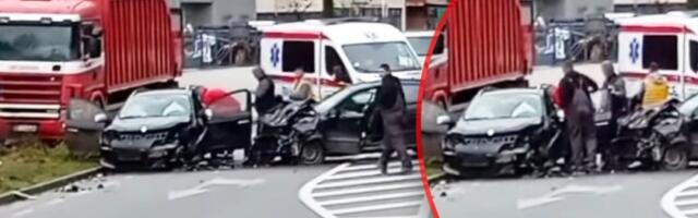 Teška saobraćajka kod Sevojna: Delovi automobila rasuti po putu (VIDEO)