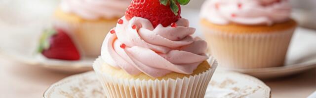 Slasni mafini sa jagodama i šlagom