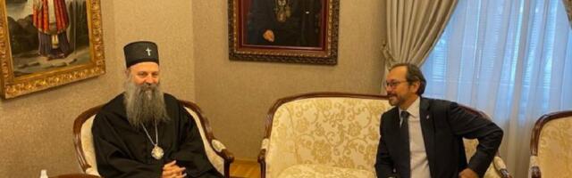 EU Ambassador Giaufret exchanges views with Patriarch Porfirije