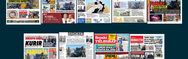 NASLOVNE STRANE SUTRAŠNJIH NOVINA: Prelistavanje štampe za ponedeljak, 6. april 2026. godine