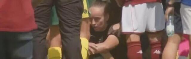 Jezive scene u Francuskoj: Matilda sudila na meču fudbalera, uletela da razdvaja tuču pa završila sa potresom mozga! /VIDEO/