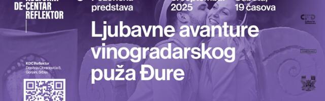 Predstava za decu „Ljubavne avanture vinogradarskog puža Đure“ u  Reflektoru