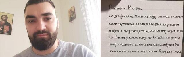 Миљан је једини притрчао девојчици коју је ударио ауто, овом херoју стигла је дирљива порука захвалности која ће му заувек остати у срцу