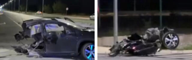 JEDNA OSOBA POGINULA, ČETIRI POVREĐENE Stravična nesreća u CG, auto prepolovljen (VIDEO)