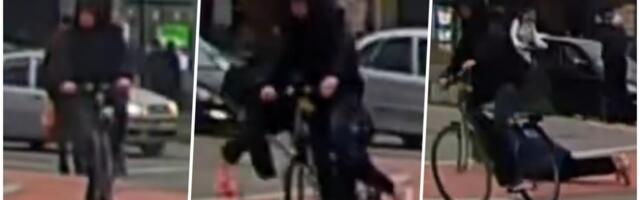 BICIKLISTA NAMERNO OBORIO ŽENU I NASTAVIO DA VOZI?! Kamere snimile šokantnu scenu u centru Novog Sada (VIDEO)