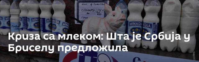 Криза са млеком: Шта је Србија у Бриселу предложила