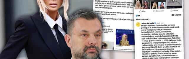 BOSANSKI MINISTAR BESAN NA SARAJEVSKE MEDIJE ZBOG POHVALNIH TEKSTOVA O KARLEUŠI! Srpska muzička zvezda mu brutalno odgovorila