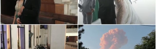 ZASTRAŠUJUĆ SNIMAK IZ CRKVE U BEJRUTU: Spremali se za venčanje kad je SVE EKSPLODIRALO (VIDEO)