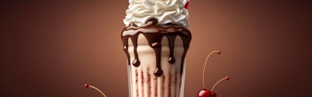 Milkšejk sa višnjama preliven čokoladom