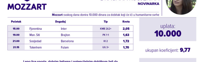 Humanitarni tiket u podne: Dragana Kosjerina tipuje za Fondaciju „Budi human“