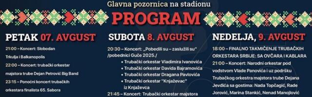 Od 7. Do 9. avgusta SVI PUTEVI VODE U GUČU: Slobodan Trkulja, Dejan Petrović i legende narodne muzike na jubilarnom, 65. Dragačevskom saboru trubača