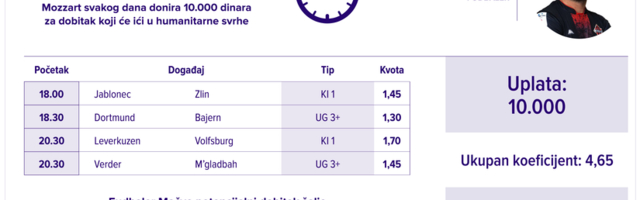 Humanitarnni tiket u podne: Slavko Marić tipuje za Opštu bolnicu u Novoj Varoši