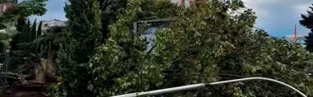 Oluja čupala drveće i krovove, opšti haos u gradu: Ogromna šteta i više povređenih u Skoplju (VIDEO)